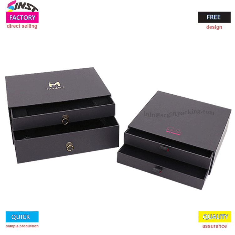 Kemewahan Ring Packaging Jewelry Paper Karton Laci Gift Box