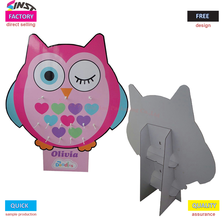 Owl Peg Cardboard Display Stand Toy Bag Keychain Stationery karo Pancing